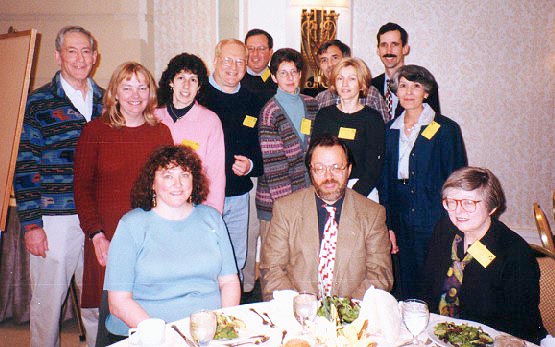 Seated: Chris Aldrich, Merl Reagle, Lyell Rodieck. Second Row: Manny Nosowsky, Kelly Clark, Amy Andersen, Michael Goodman, Nancy Shack, Emily, Cox, Sherry Blackard. Back: Bruce Douglas, Henry Rathvon, Will Johnston