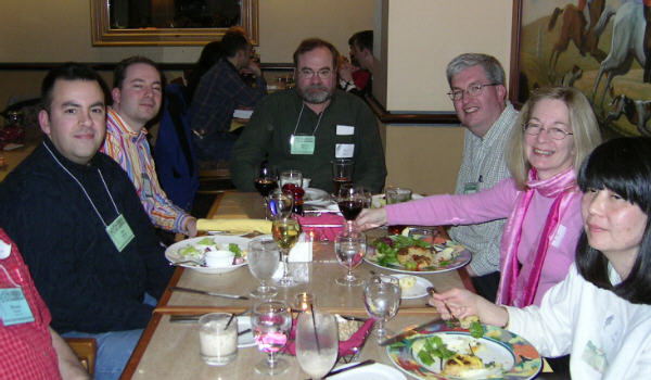 Cru Dinner — Joe Cabrera, Tom Ratcliffe, Bruce Morton, Al Sanders, Judy Pozar and Jill Palmer